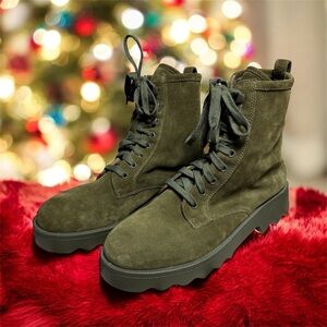 AEROSOLES•ARMY/OLIVE GREEN SUEDE BOOTS•WMN SIZE 11 (TRUE TO SIZE)•BRAND NEW!